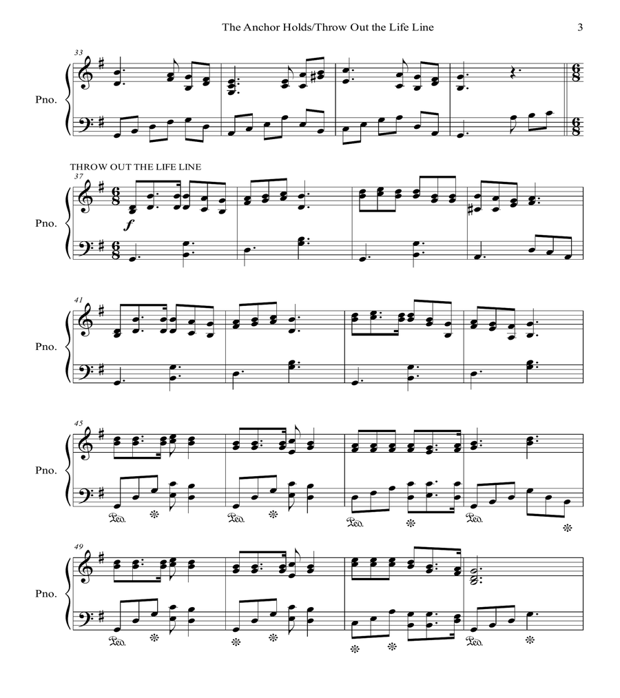 The Anchor Holds/Throw Out the Life Line Piano Solo scores gallery preview page 4
