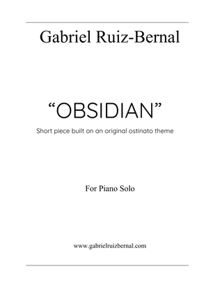 OBSIDIAN for piano solo