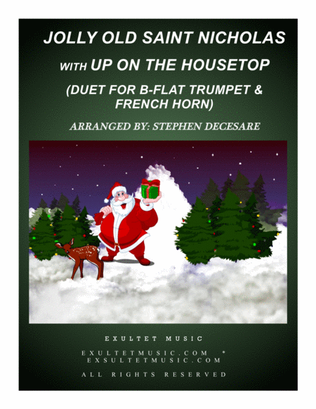 Book cover for Jolly Old Saint Nicholas with Up On The Housetop (Duet for Bb-Trumpet and French Horn)