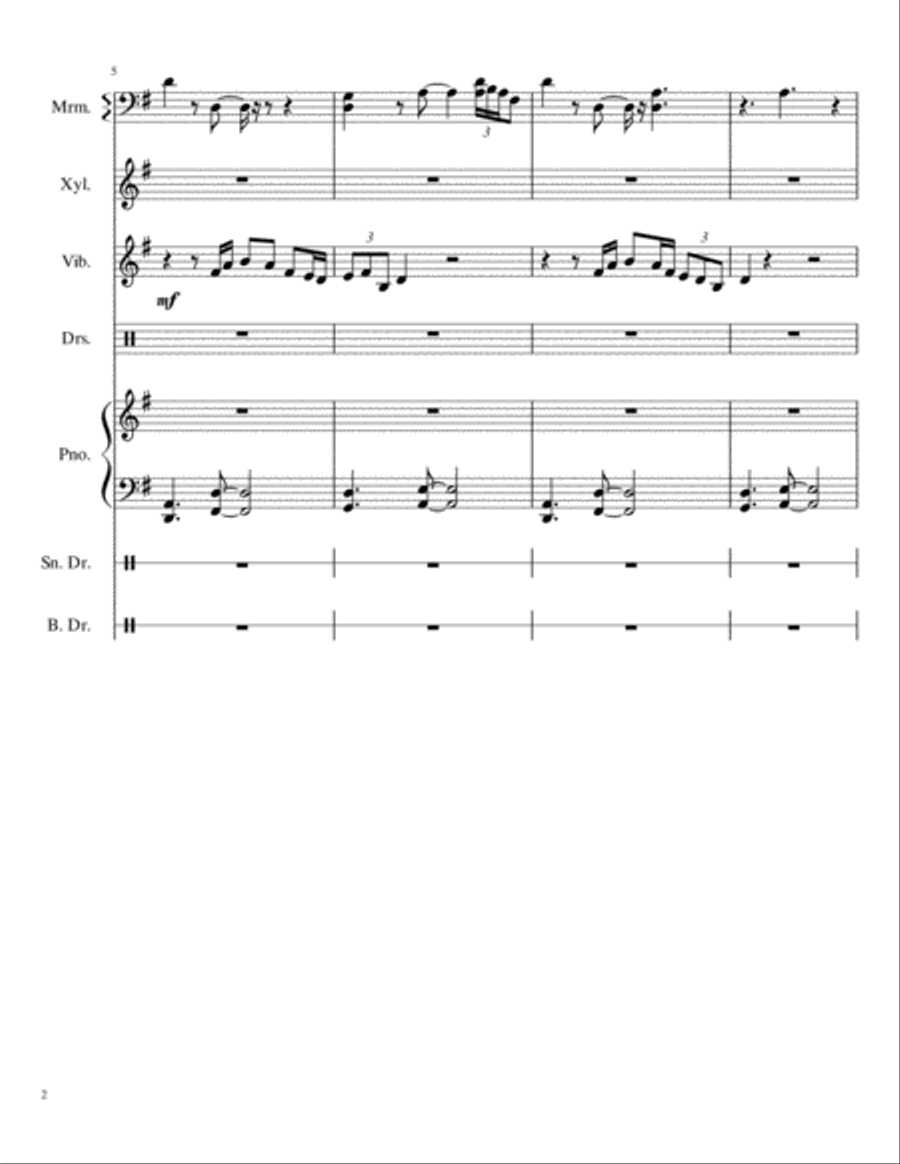 Thinking Out Loud Percussion Ensemble scores gallery preview page 2