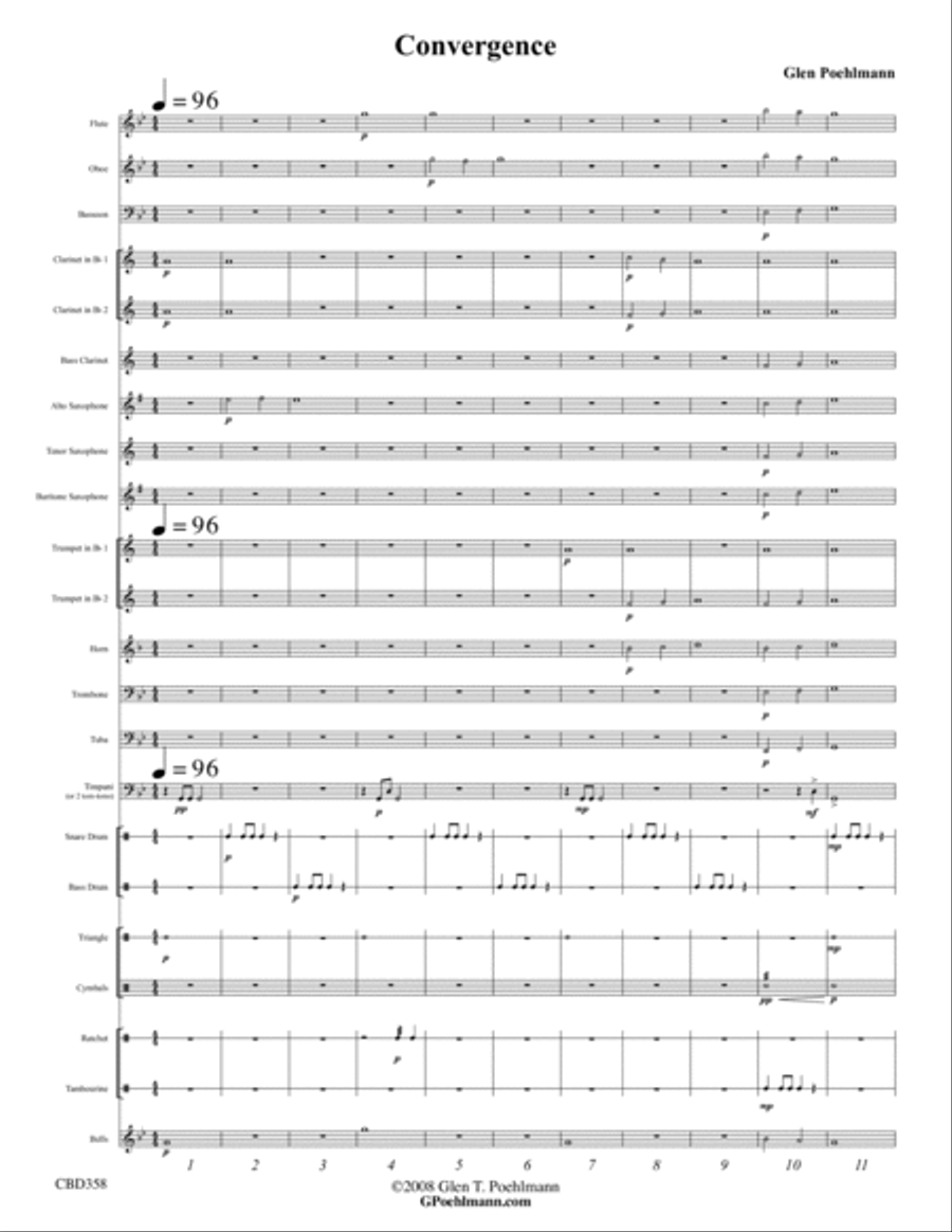 CONVERGENCE for Elementary CONCERT BAND (grade 2) Concert Band scores gallery preview page 1