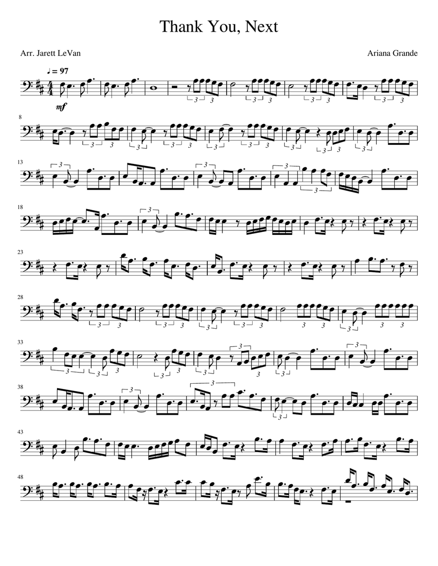 Thank U, Next Cello Solo scores gallery preview page 1