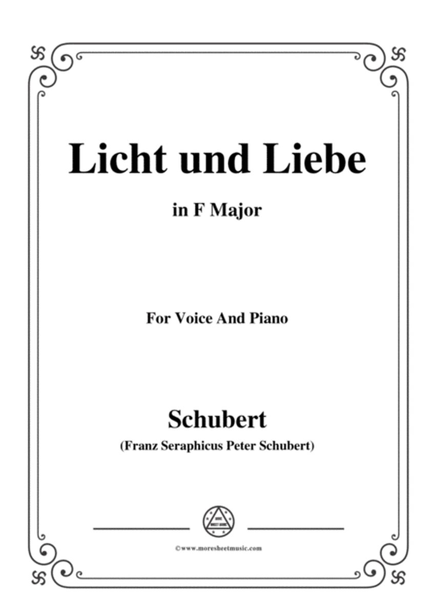Schubert-Licht und Liebe ( Light and Love),D.352,in F Major,for Voice&Piano image number null