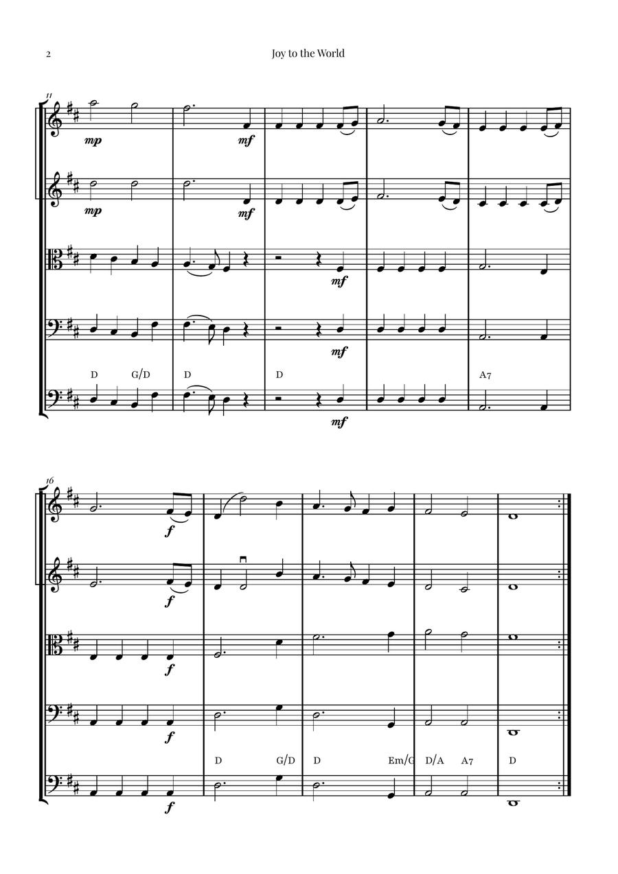Joy to the World | STUNNING Arrangement String Orchestra scores gallery preview page 2