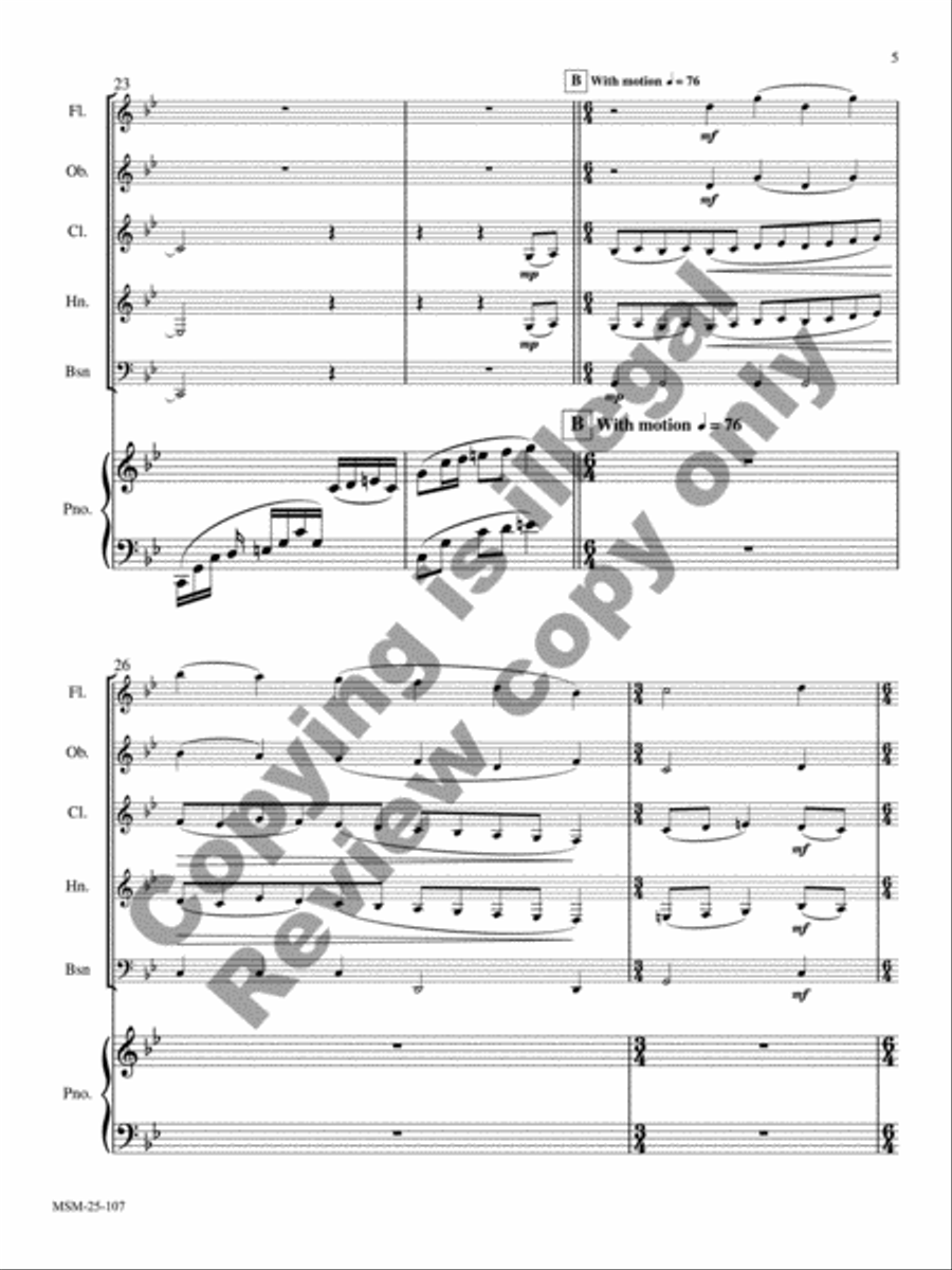I Wonder as I Wander I Wonder as I Wander Woodwind Quintet scores gallery preview page 6
