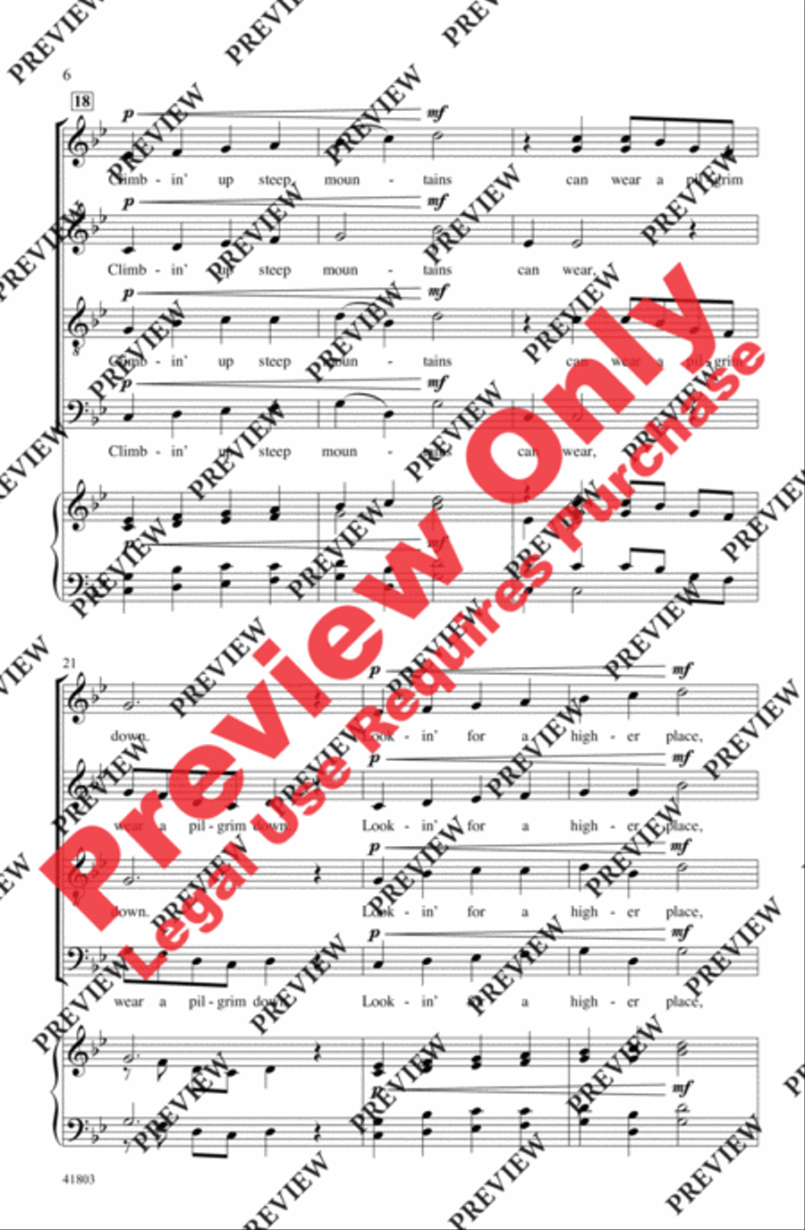 Ain't No Windin' in the Road 4-Part scores gallery preview page 6