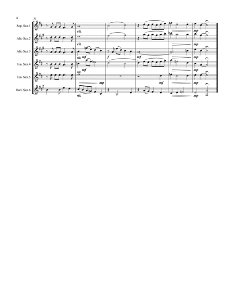 Merry Christmas, Darling Saxophone Quintet scores gallery preview page 5