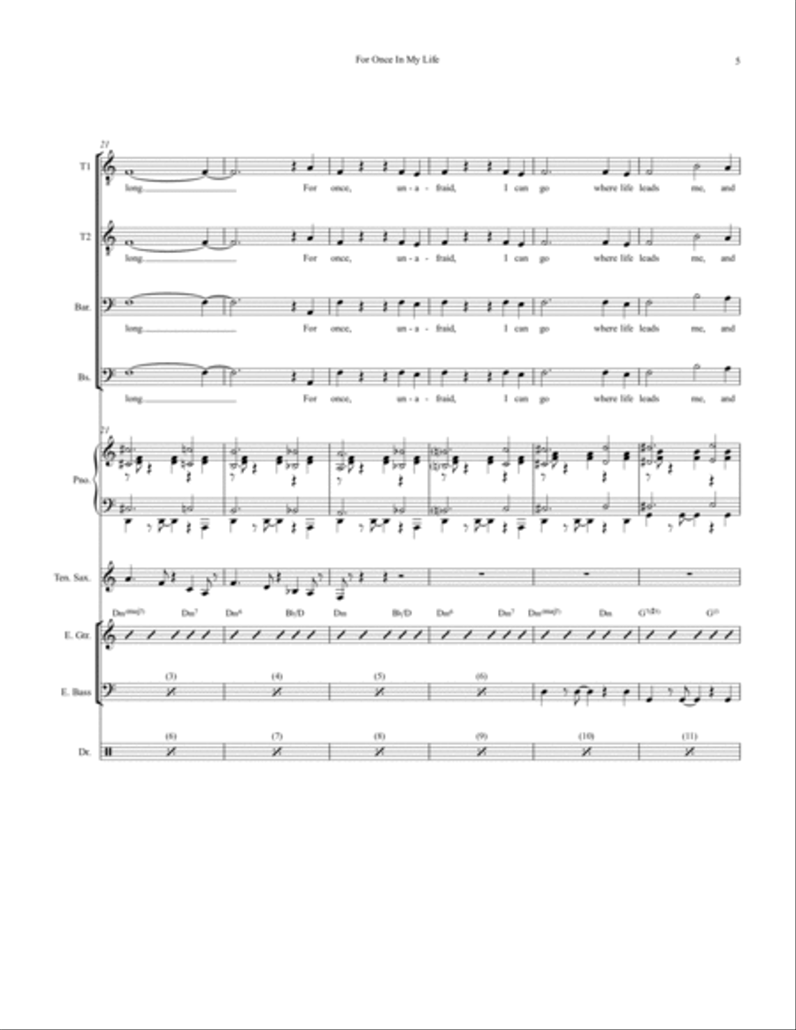 For Once In My Life Small Ensemble scores gallery preview page 5