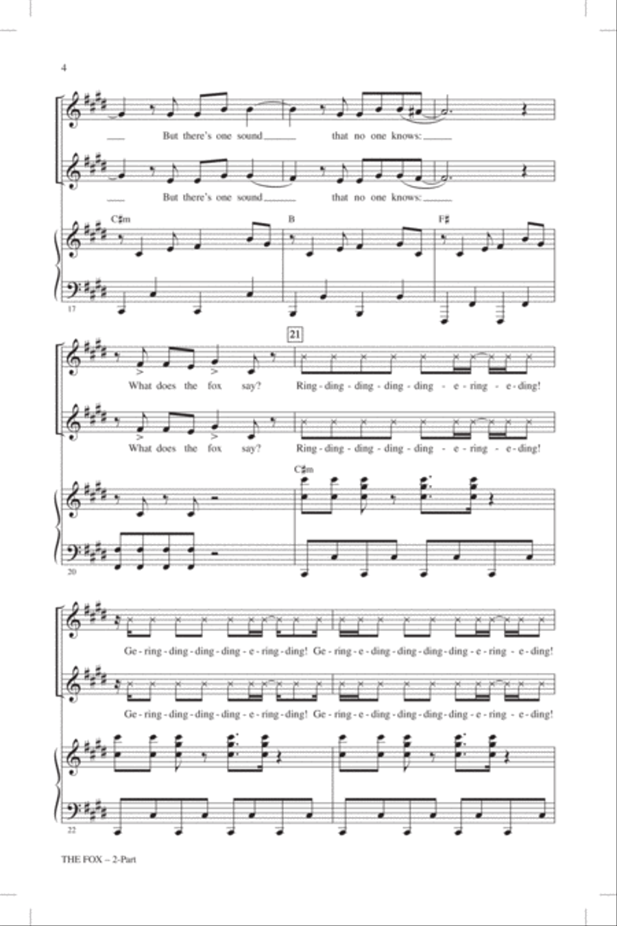 The Fox (What Does The Fox Say?) (arr. Mark Brymer) 2-Part scores gallery preview page 3