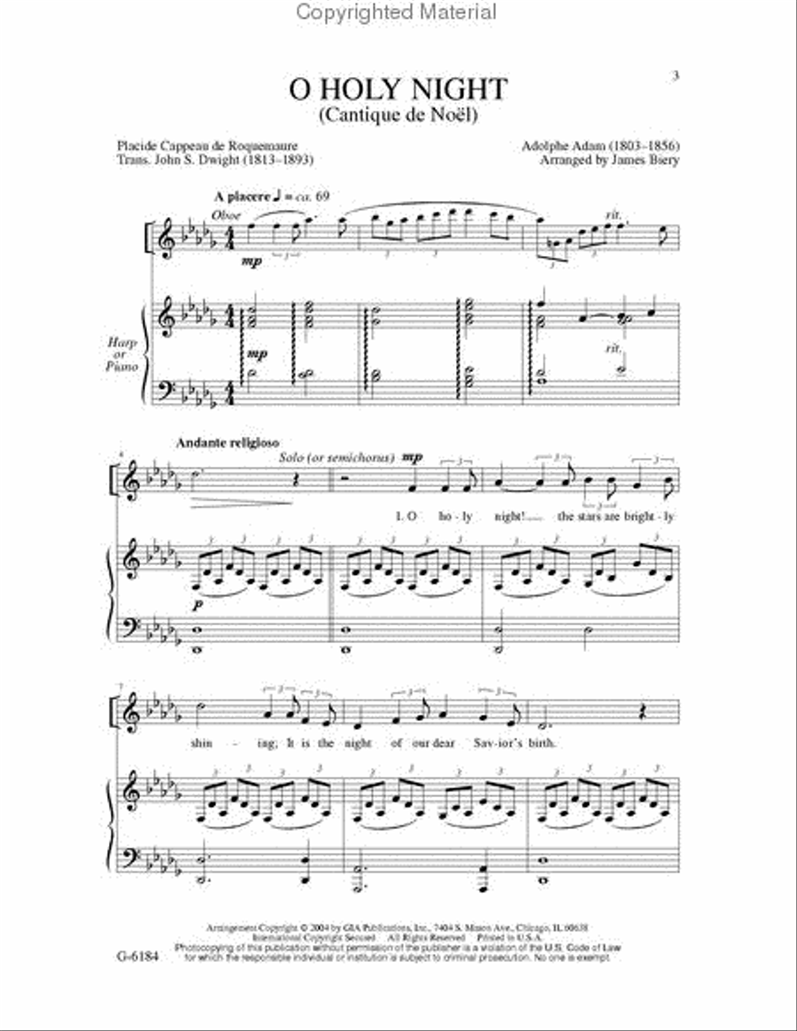 O Holy Night 4-Part scores gallery preview page 2