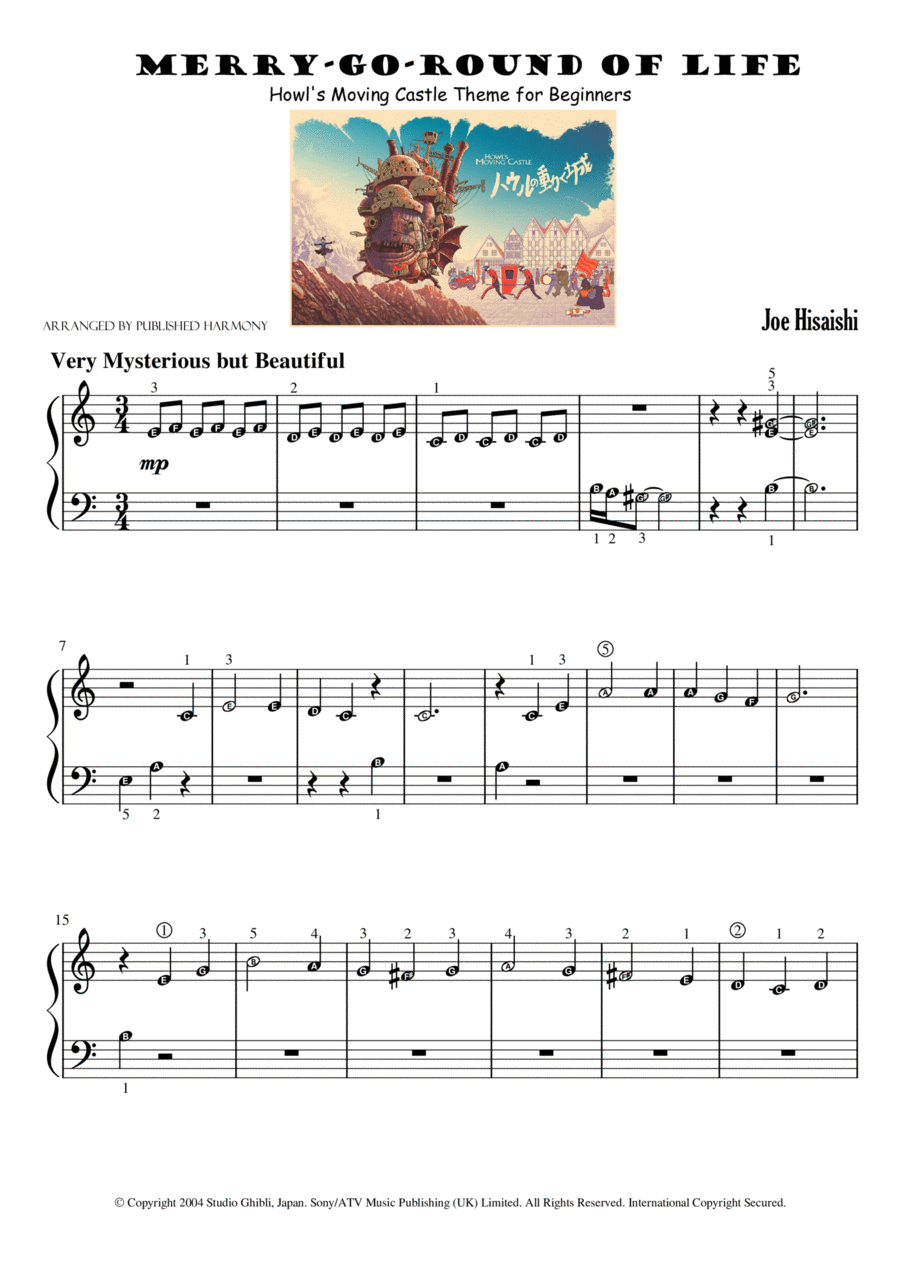 Merry-go-round Of Life Easy Piano scores gallery preview page 1