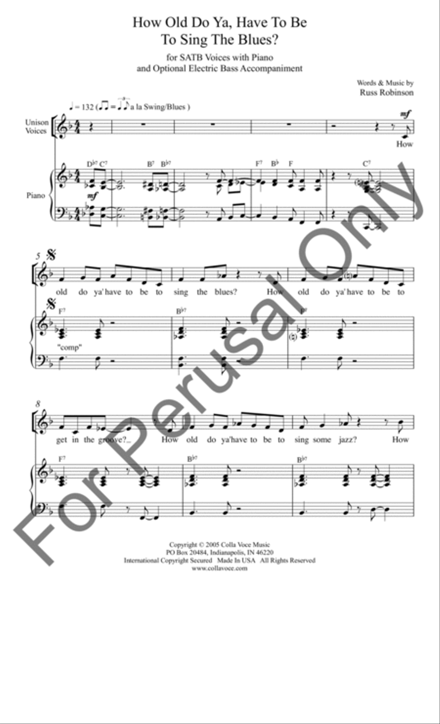How Old Do Ya' Have To Be To Sing The Blues? 4-Part scores gallery preview page 2