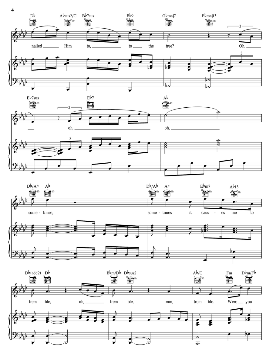 Were You There? Were You There? Piano, Vocal, Guitar scores gallery preview page 4