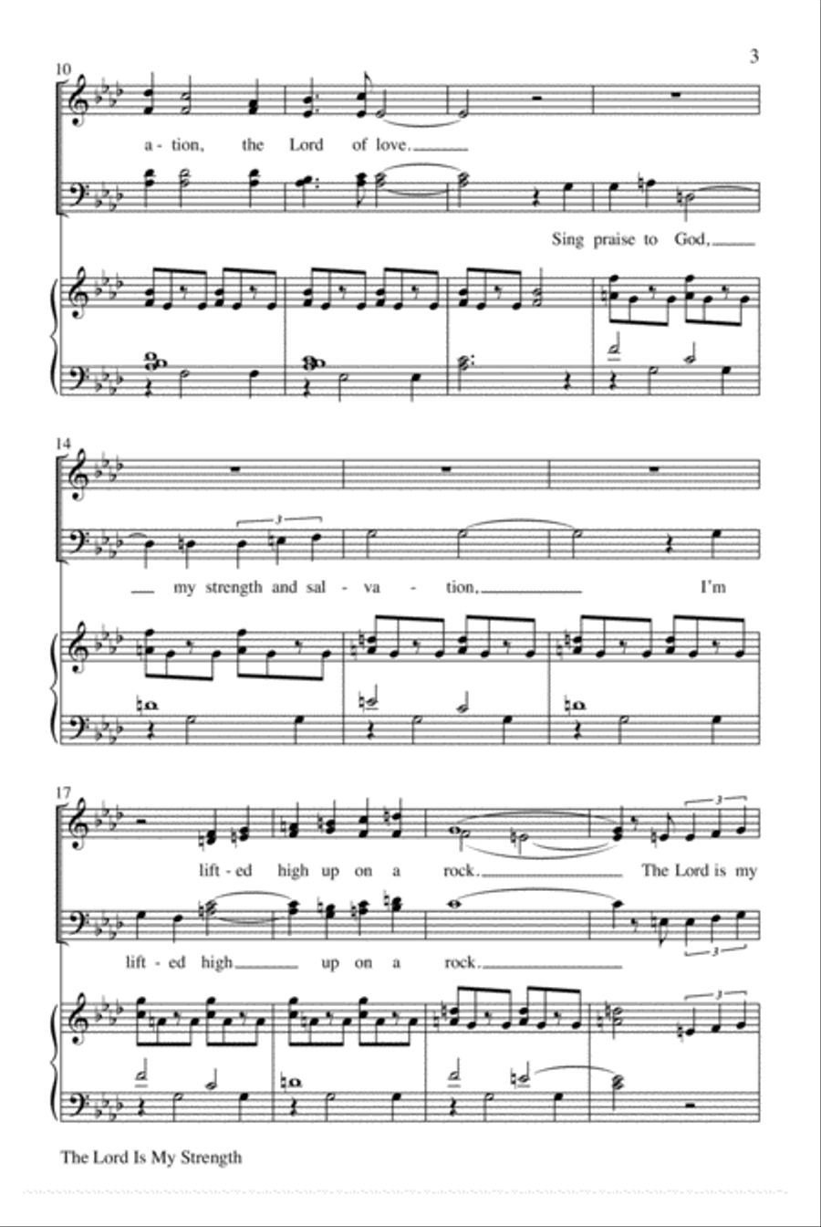 The Lord Is My Strength 4-Part scores gallery preview page 3