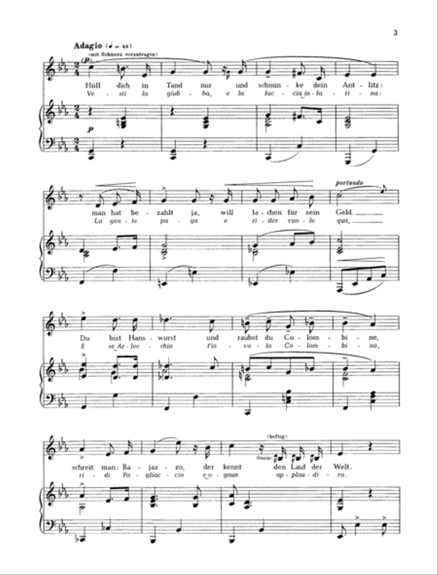 Vesti la giubba Baritone Voice scores gallery preview page 2