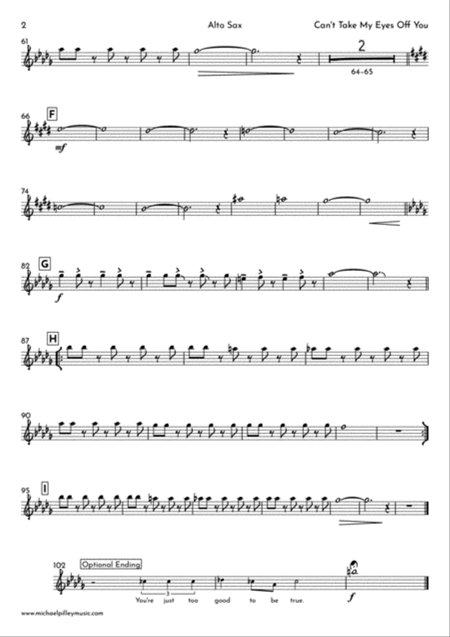 Can't Take My Eyes Off Of You Voice scores gallery preview page 6