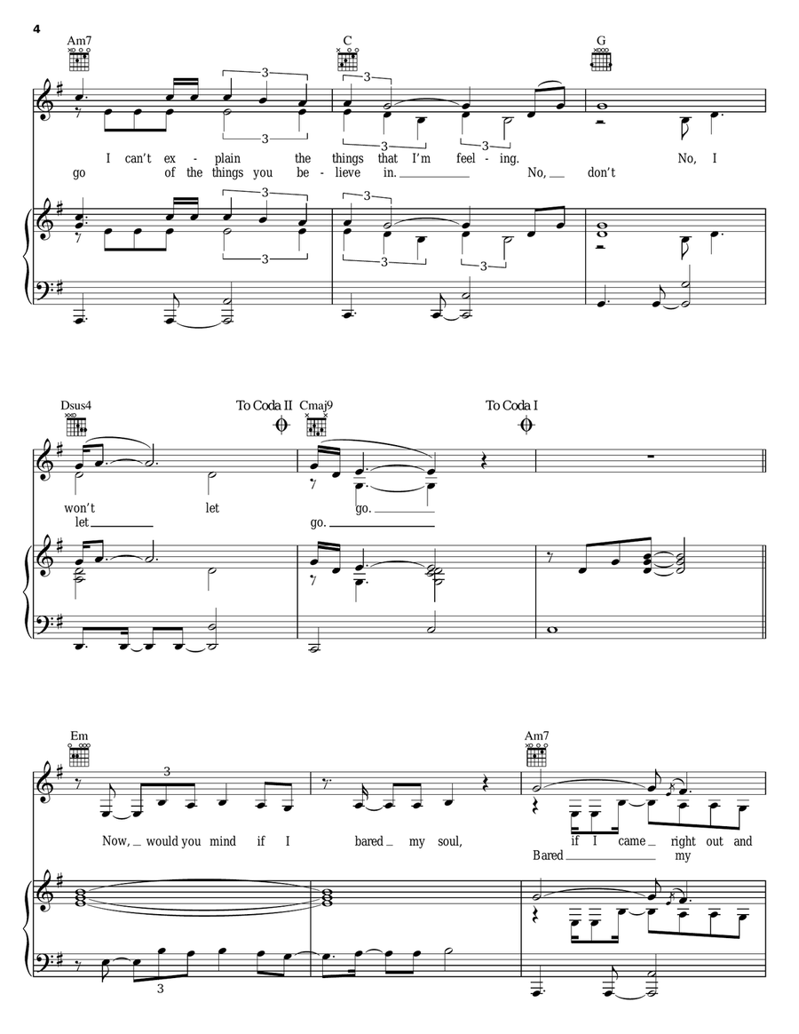 Don't Let Go Piano, Vocal, Guitar scores gallery preview page 4