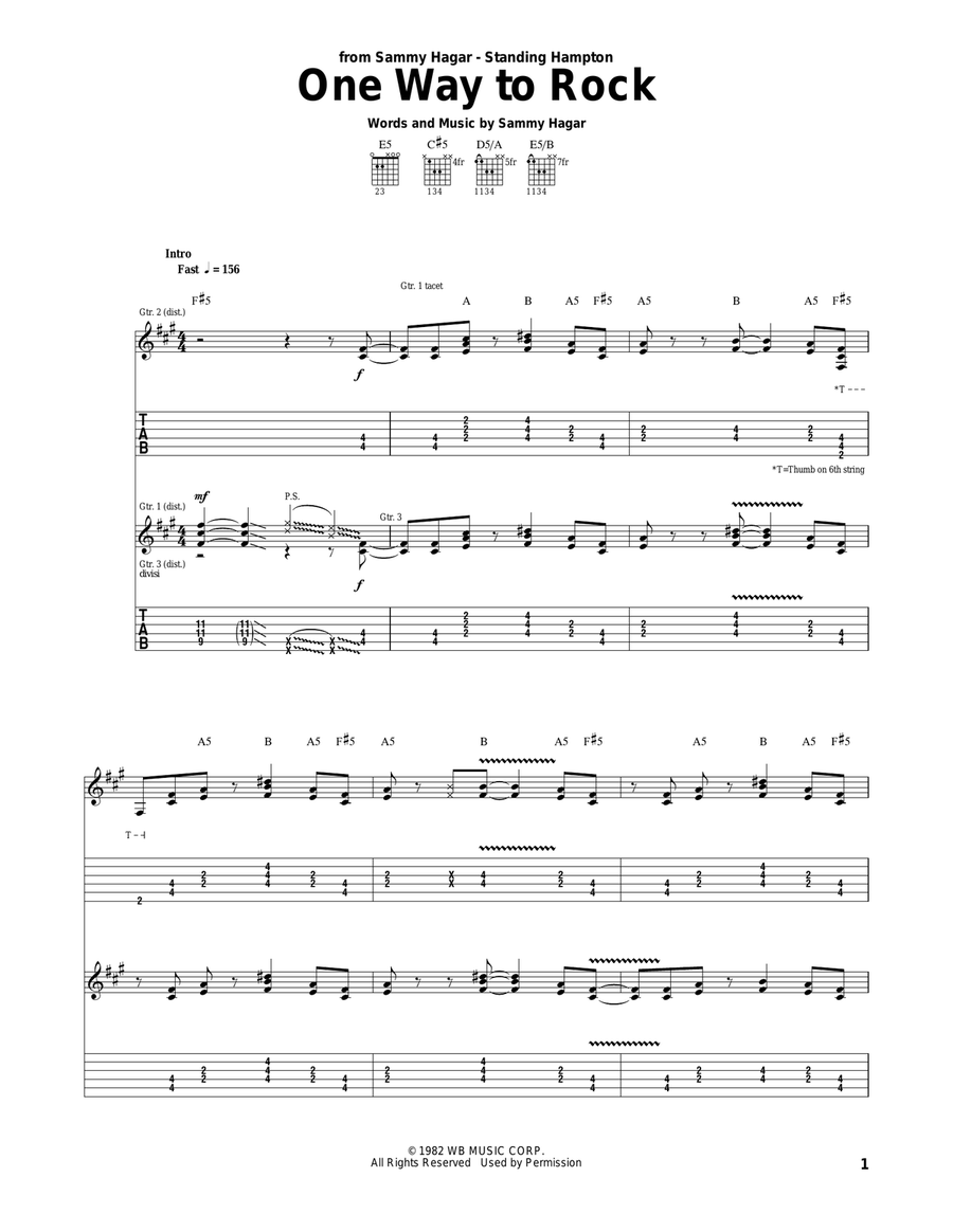 One Way To Rock One Way To Rock Acoustic Guitar scores gallery preview page 1