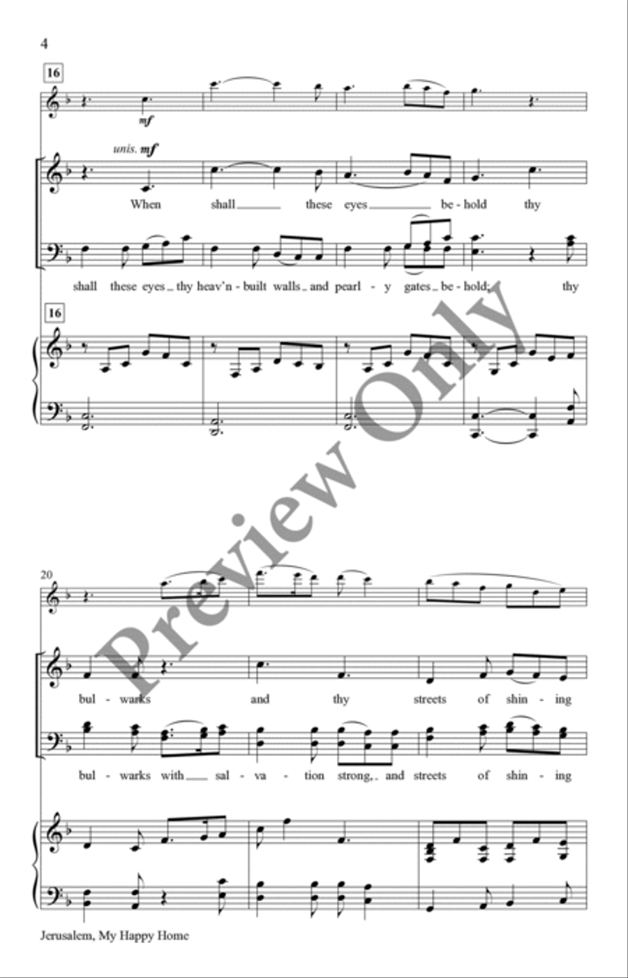 Jerusalem, My Happy Home Jerusalem, My Happy Home 4-Part scores gallery preview page 4