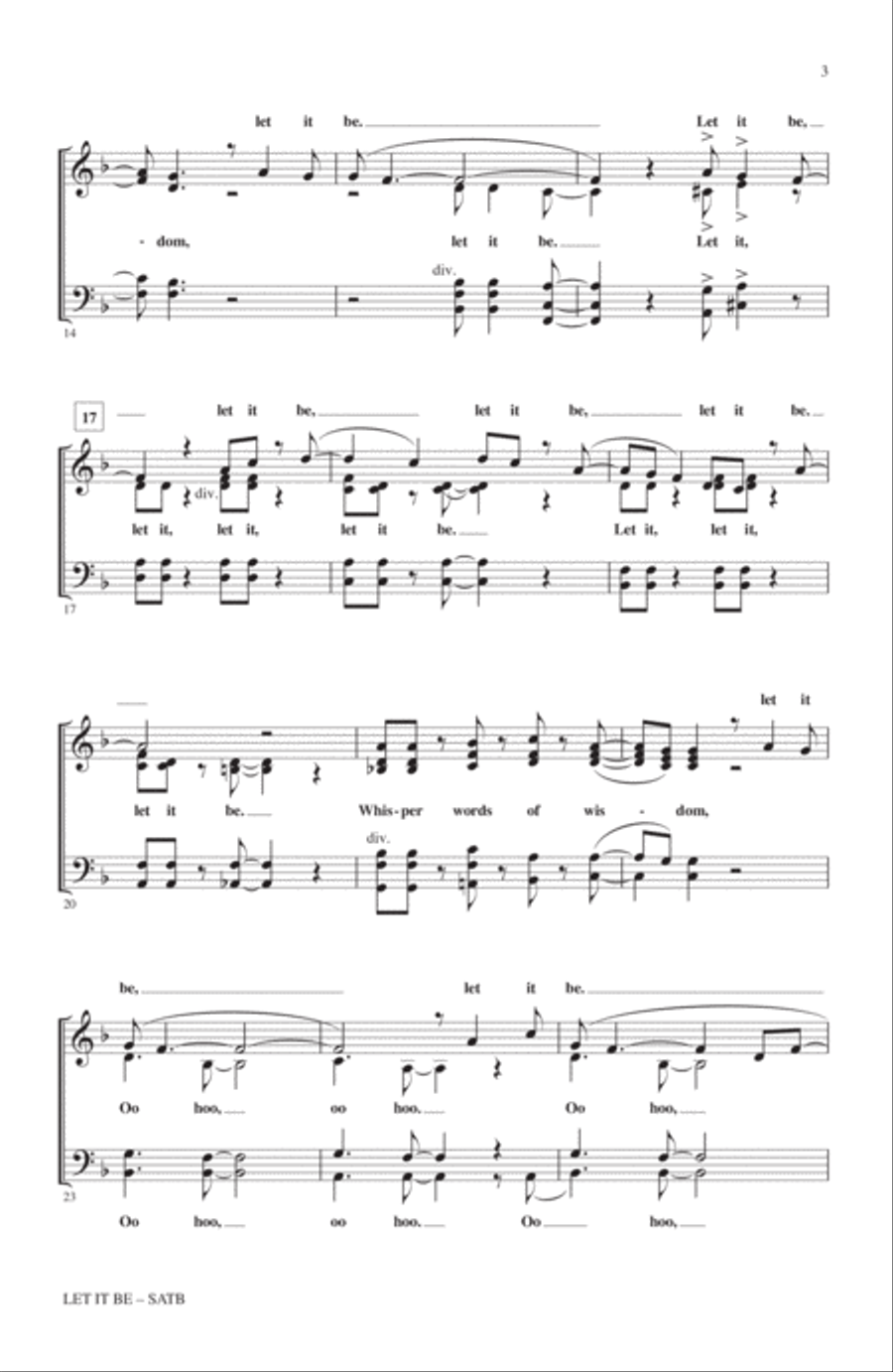 Let It Be (arr. Mark Brymer) 4-Part scores gallery preview page 2