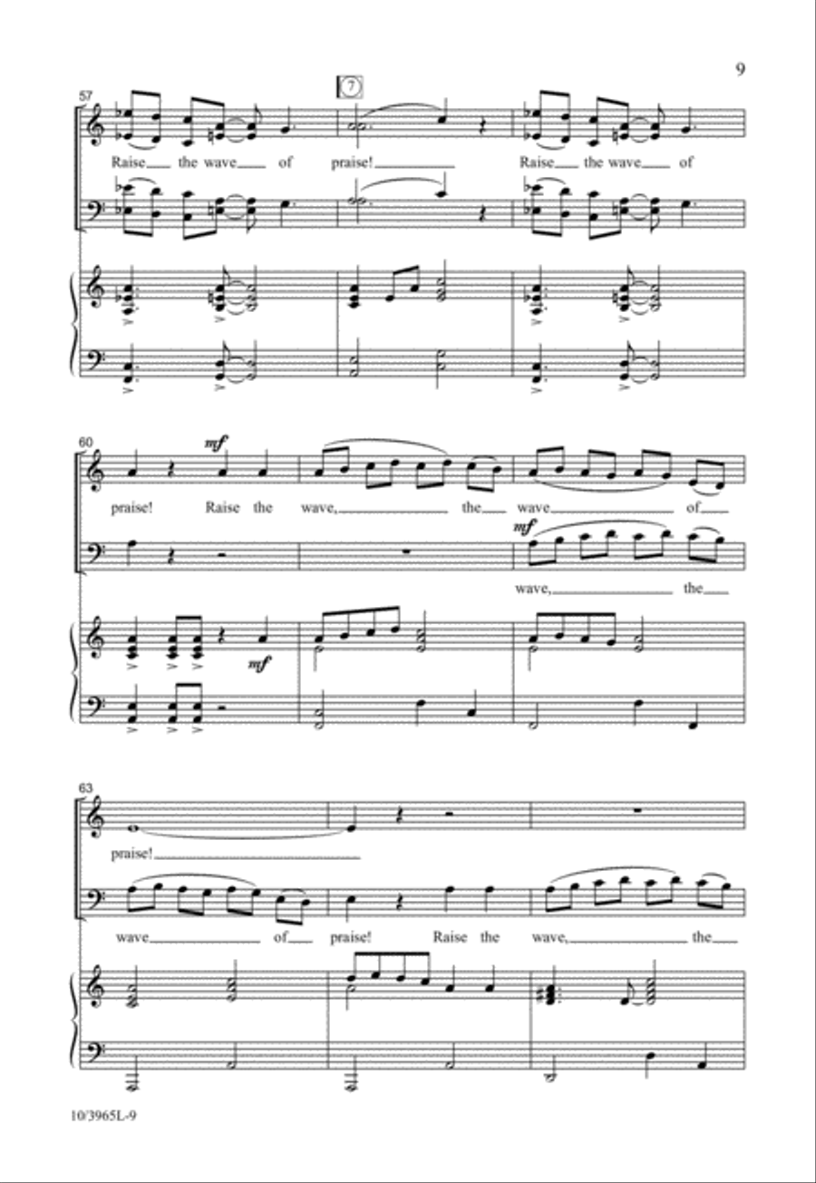 Raise the Wave of Praise! 4-Part scores gallery preview page 9
