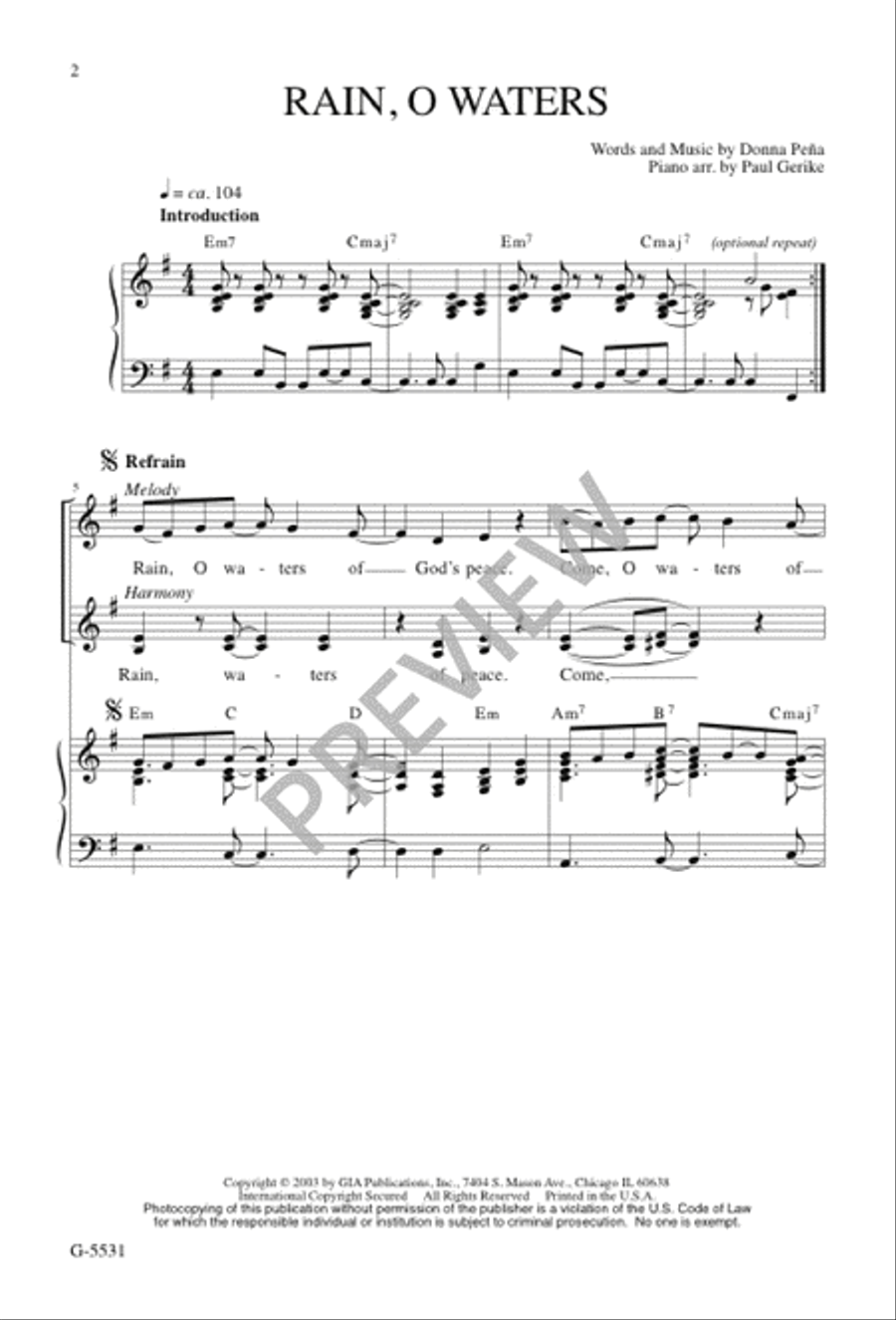 Rain, O Waters Rain, O Waters 3-Part scores gallery preview page 3