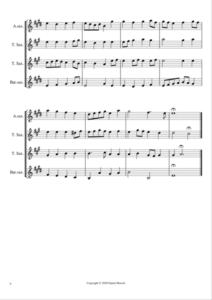 Christmas Song Book (5 songs) - Saxophone Quartet Edition Saxophone Quartet scores gallery preview page 6