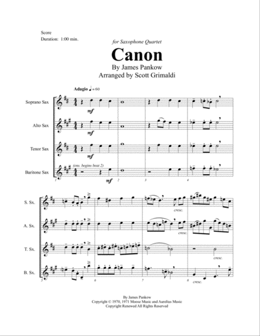 Canon Woodwind Quartet scores gallery preview page 2
