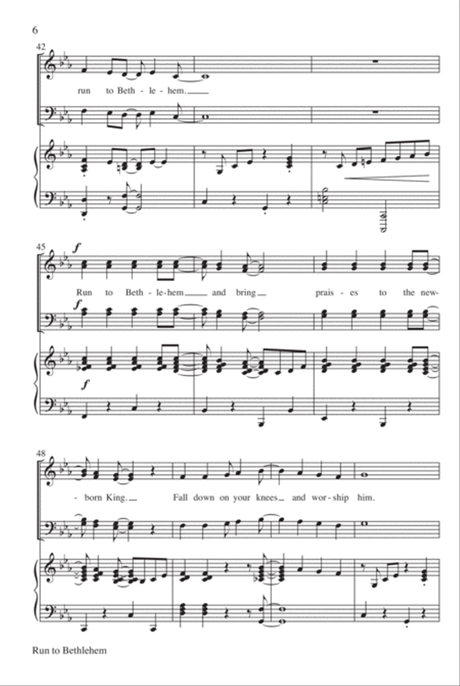 Run to Bethlehem 4-Part scores gallery preview page 7