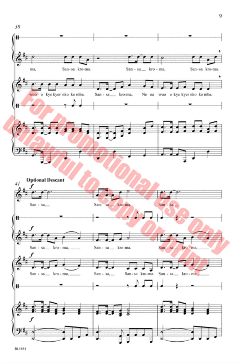 Sansa Kroma Choir scores gallery preview page 10