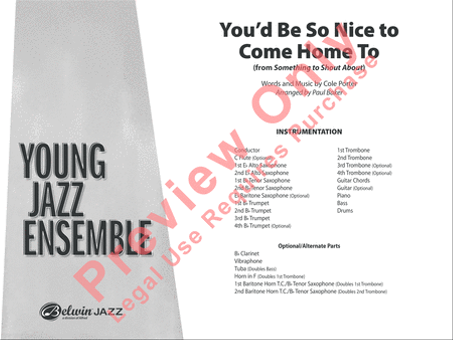 You'd Be So Nice to Come Home To Jazz Ensemble scores gallery preview page 2