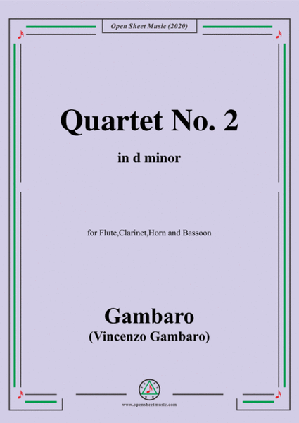 Gambaro-Quartet No. 2,in d minor,for Fl,Cl,Hn and Bsn image number null