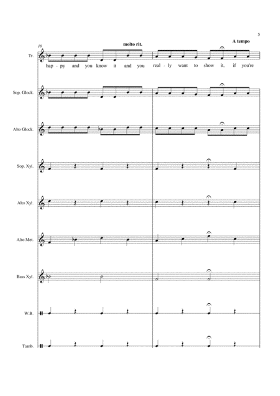 If You're Happy And You Know It - For Orff Ensemble Percussion Ensemble scores gallery preview page 5