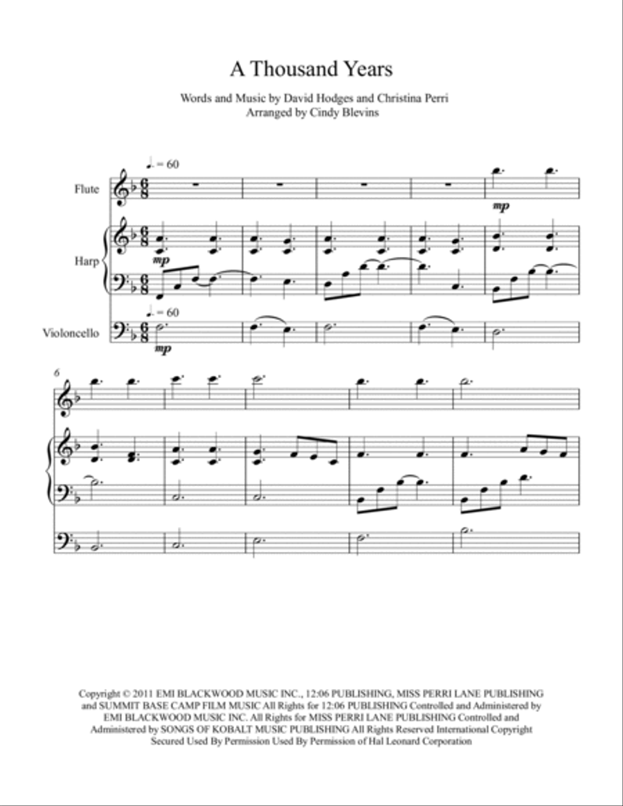 A Thousand Years Flute scores gallery preview page 2