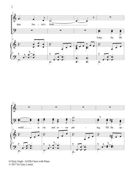 O HOLY NIGHT (SATB Choir with Piano - Score & Choir Part included) image number null