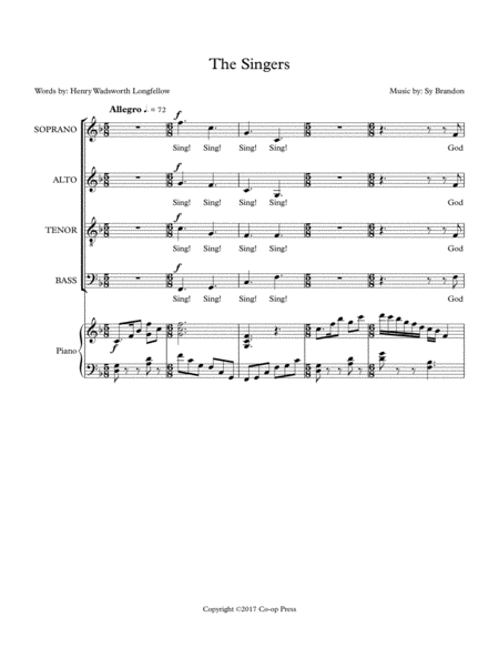 The Singers for SATB Choir and Piano image number null