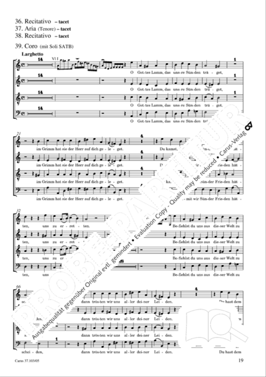 St. John Passion (Johannes-Passion) SSATB scores gallery preview page 20
