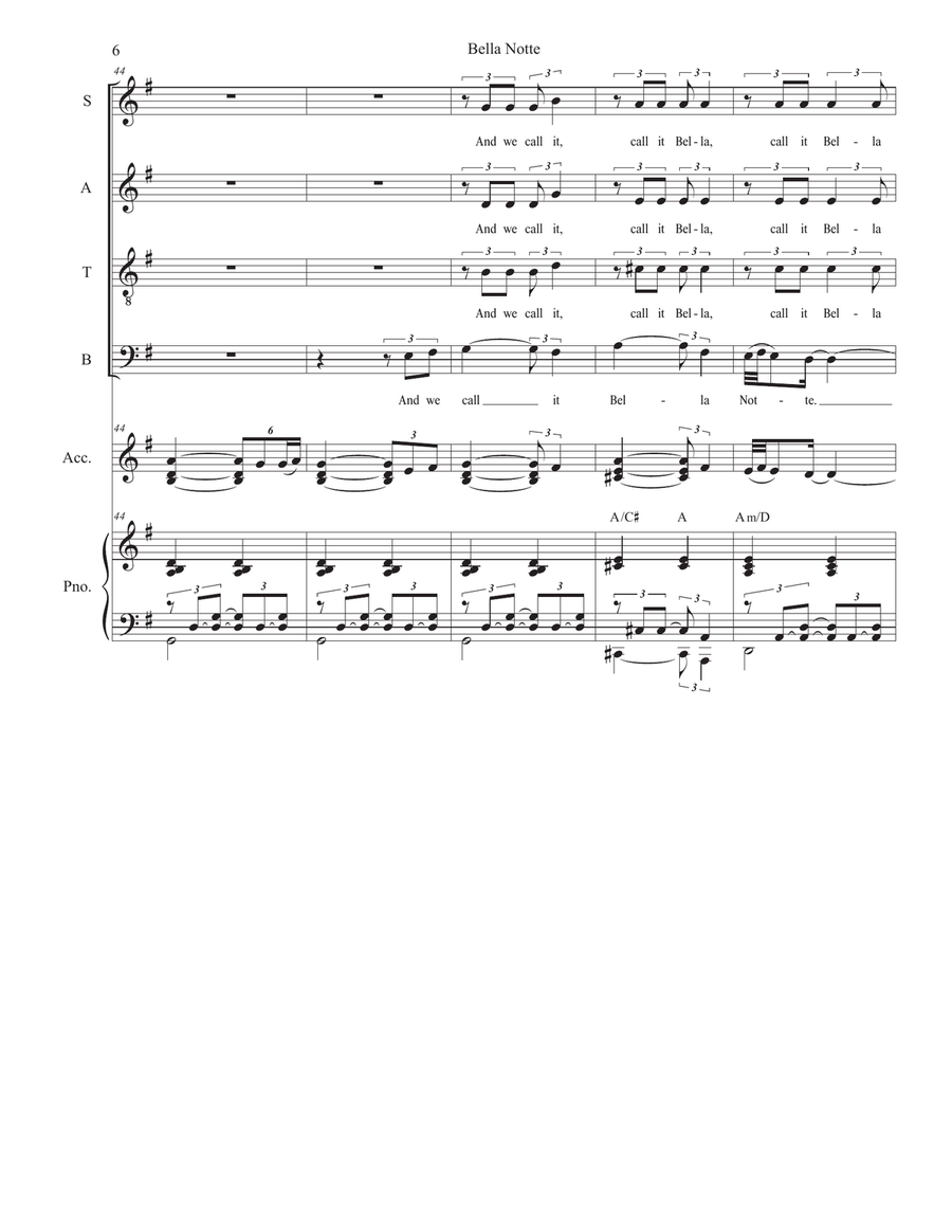 Bella Notte Bella Notte 4-Part scores gallery preview page 6