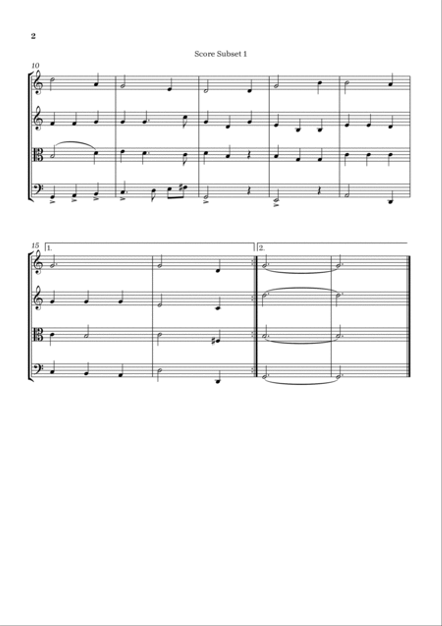 Amazing grace String Quartet scores gallery preview page 2