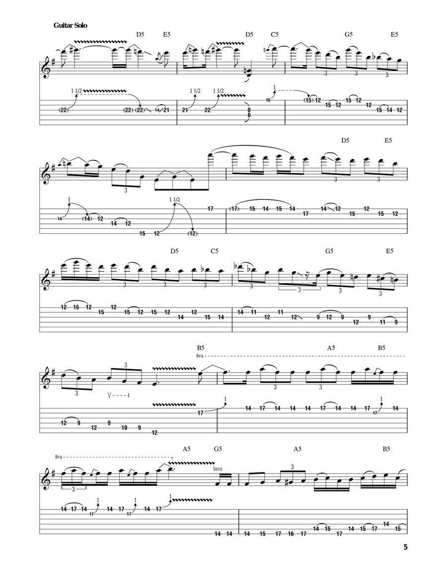 Electric Eye Electric Guitar scores gallery preview page 5
