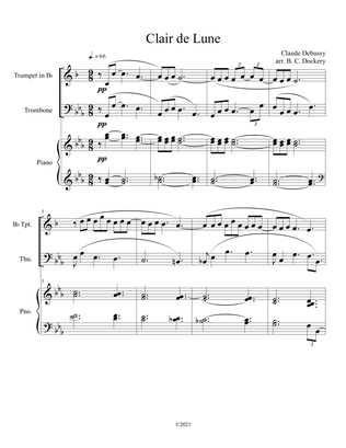 Book cover for Clair de Lune (Trumpet and Trombone Duet) with piano accompaniment