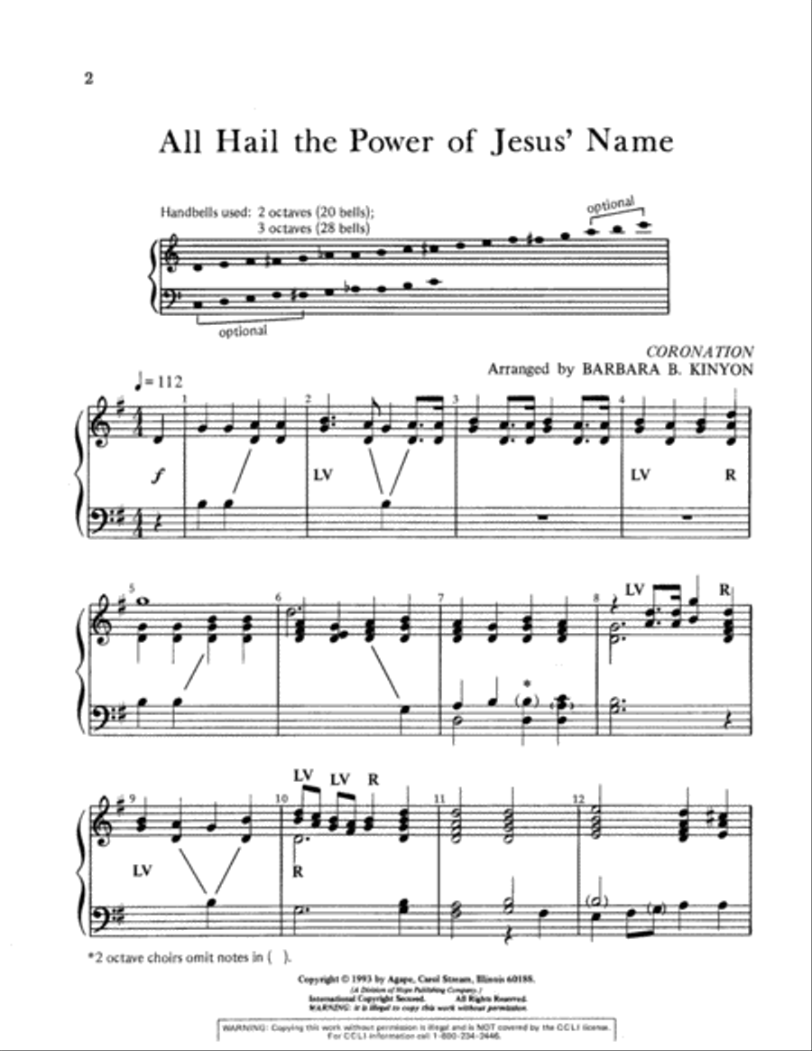 All Hail the Power of Jesus' Name 3-Octaves scores gallery preview page 2