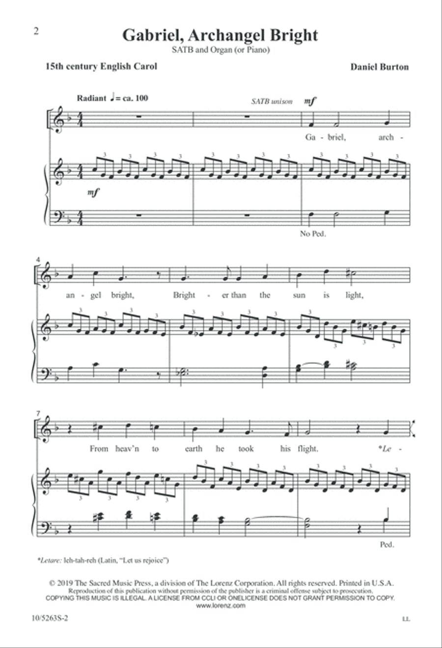 Gabriel, Archangel Bright 4-Part scores gallery preview page 2
