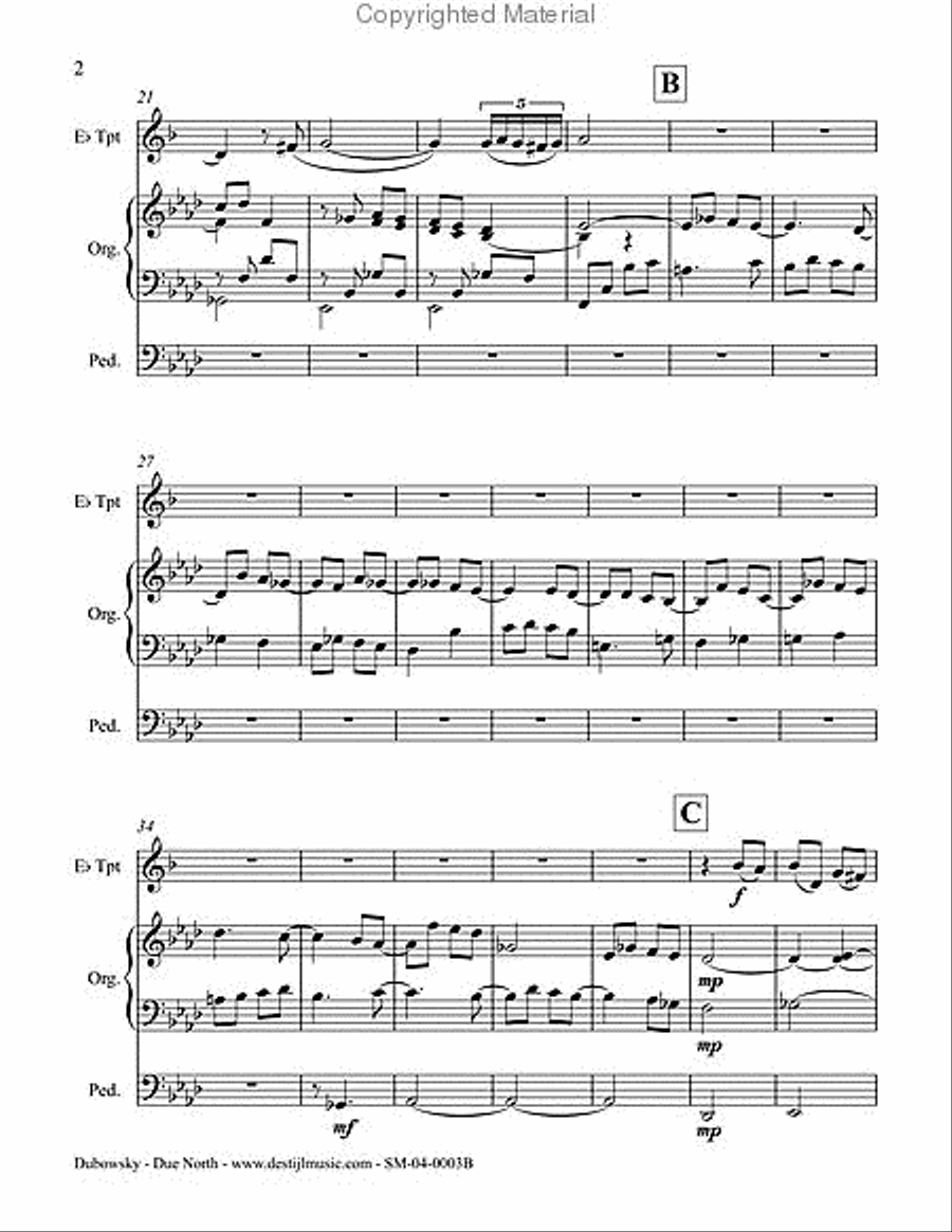 Due North for Eb Trumpet and Organ image number null
