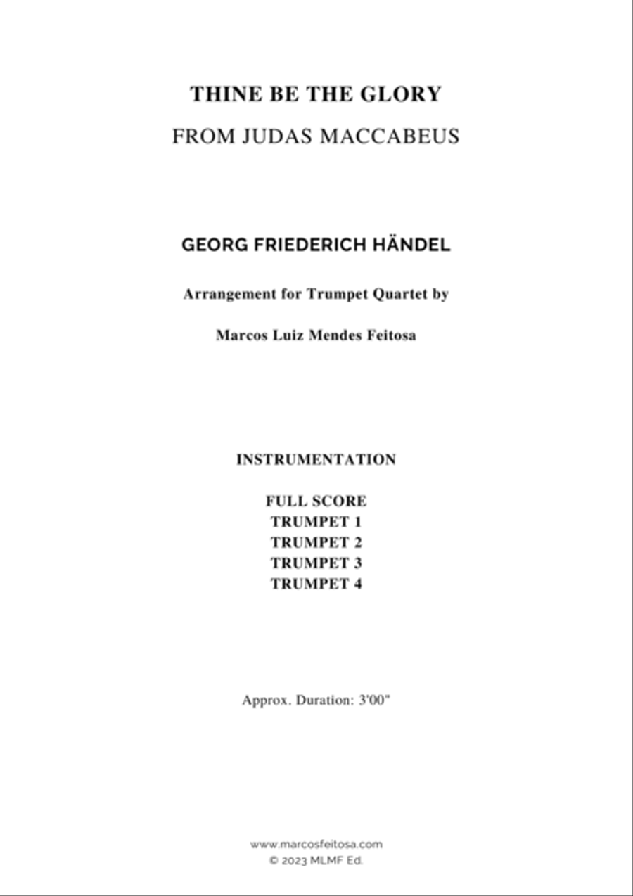 Thine Be the Glory (Maccabeus) - Trumpet Quartet Brass Quartet scores gallery preview page 2