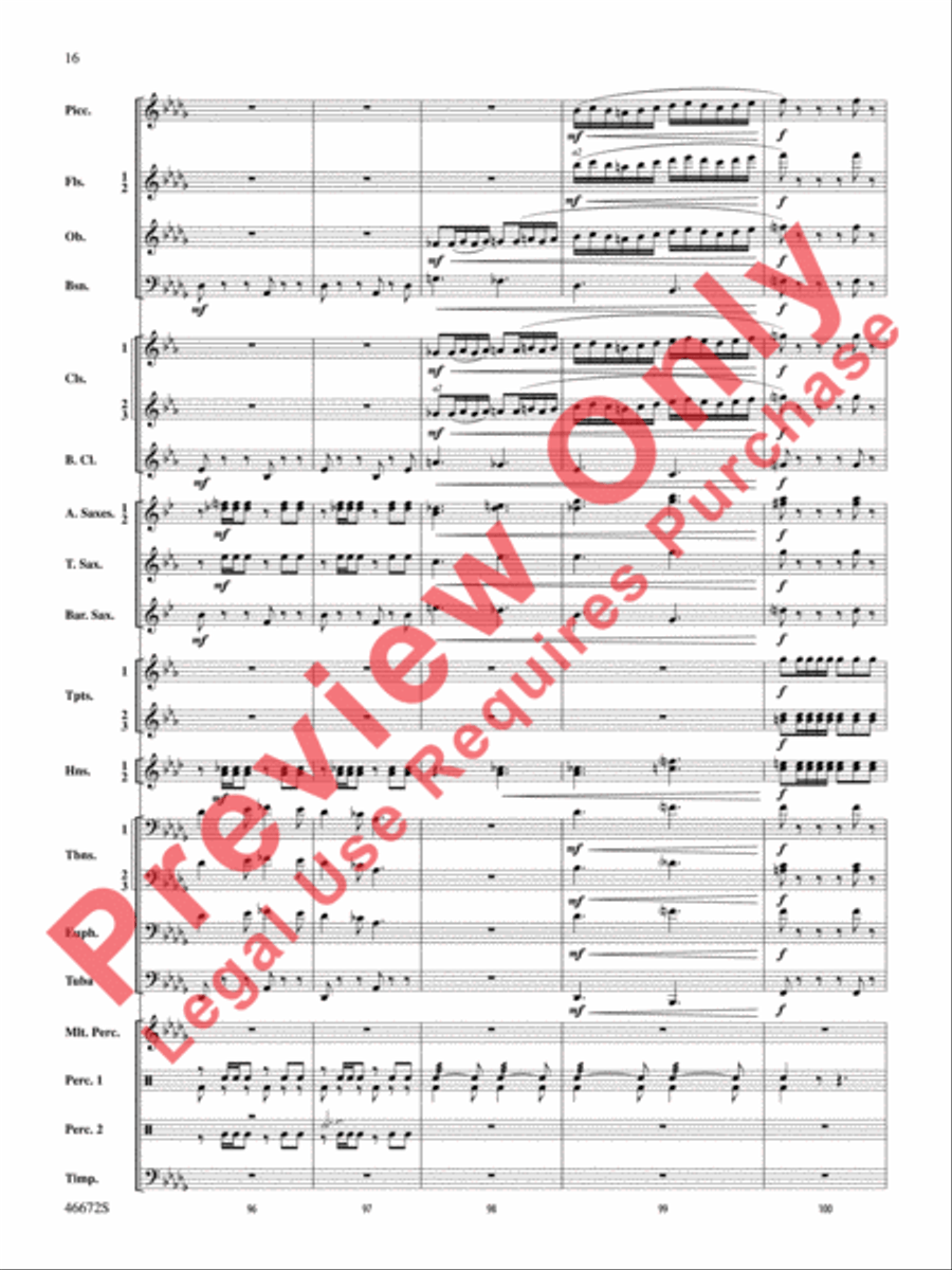 Variants on an English Sea Song Concert Band scores gallery preview page 17