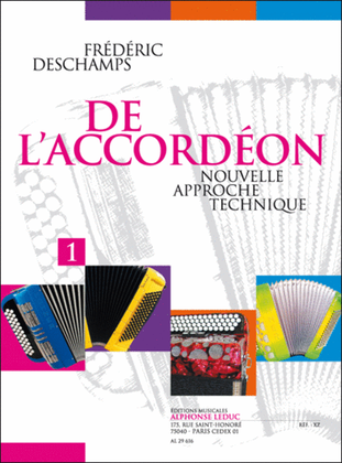 Book cover for De L'accordeon, Methode Vol. 1 Nouvelle Approche Technique