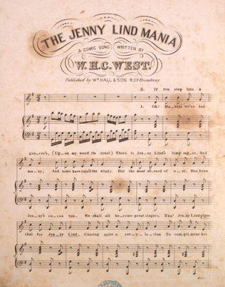 Book cover for The Jenny Lind Mania. A Comic Song