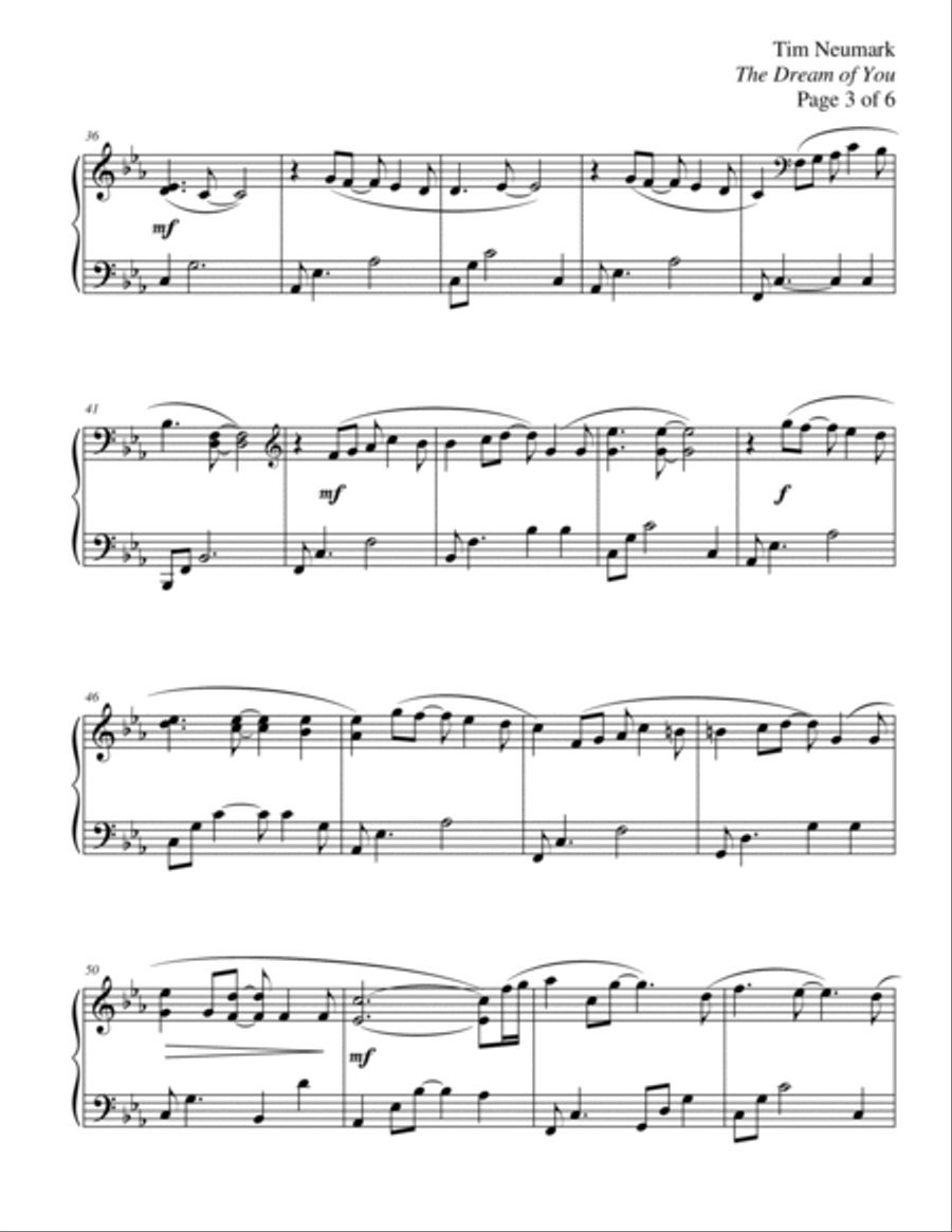 The Dream of You The Dream of You Piano Solo scores gallery preview page 3