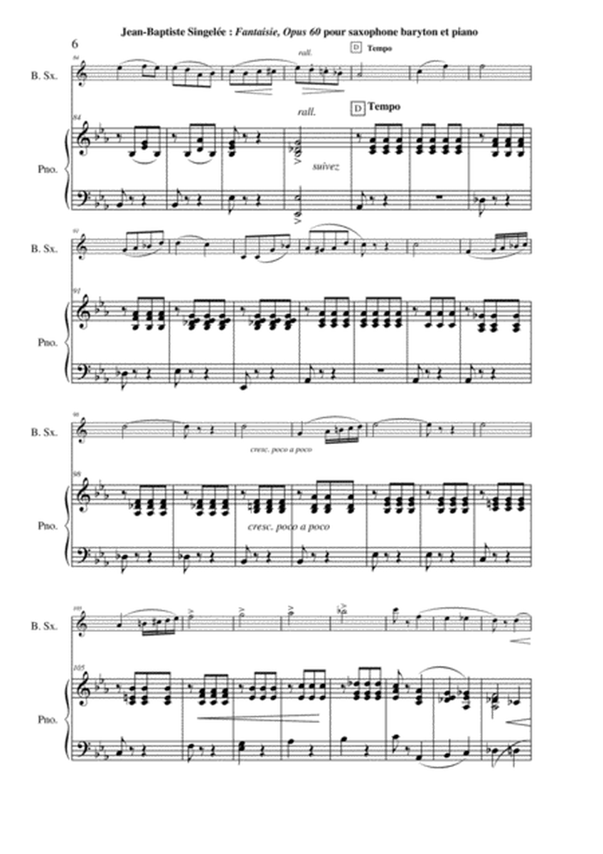 Jean-Baptiste Singelée Fantaisie, Opus 60 pour Saxophone Baryton et Piano, revised by Paul Wehage